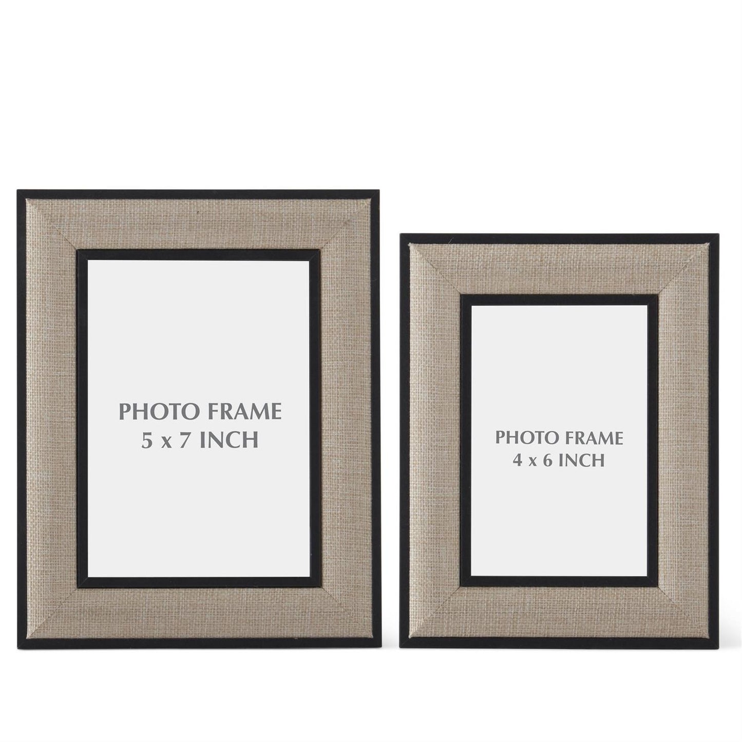 Black Wood and Linen Photo Frames