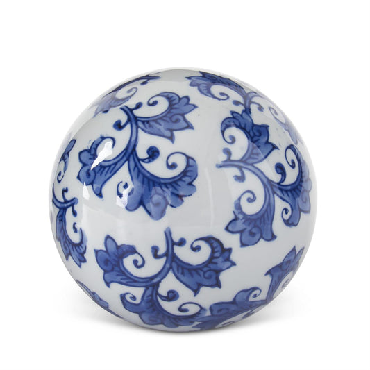 Blue & White Ceramic Chinoiserie Ball