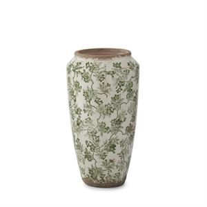 Crackled Ceramic Chinoiserie Vase