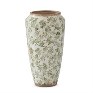 Crackled Ceramic Chinoiserie Vase