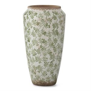Crackled Ceramic Chinoiserie Vase