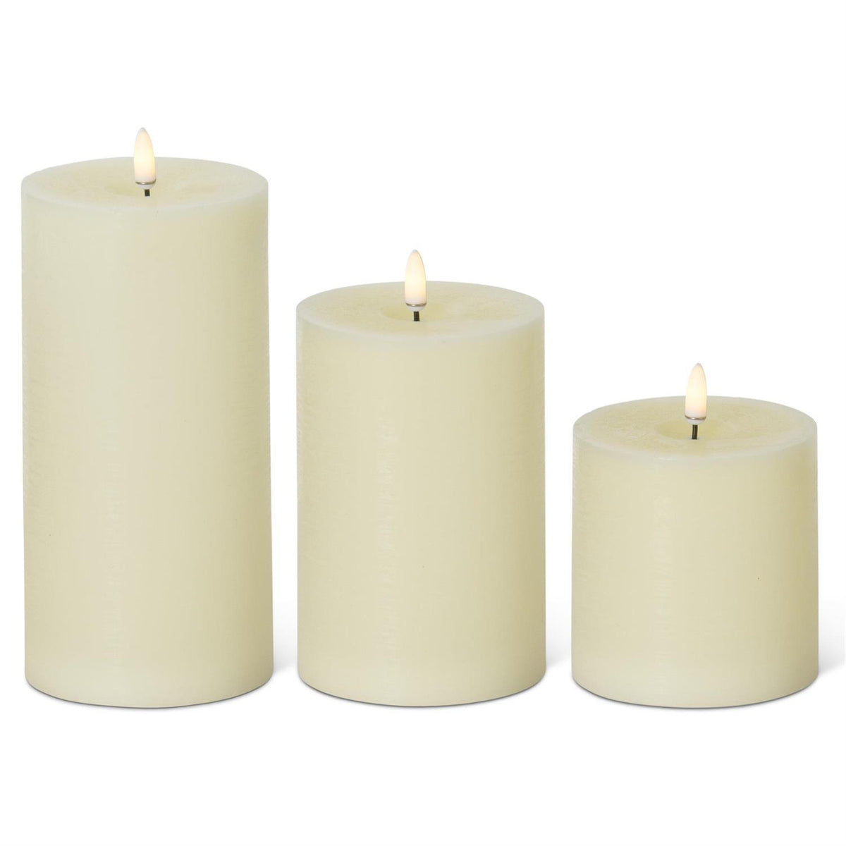 Cream Touch LED Pillar Candles with Timers