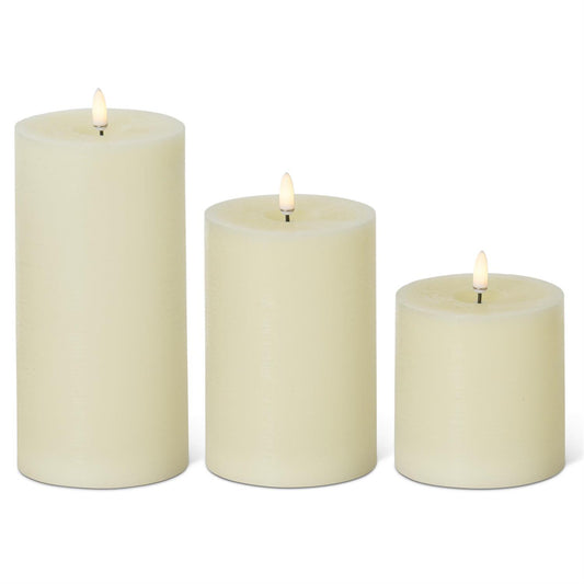 Cream Touch LED Pillar Candles with Timers