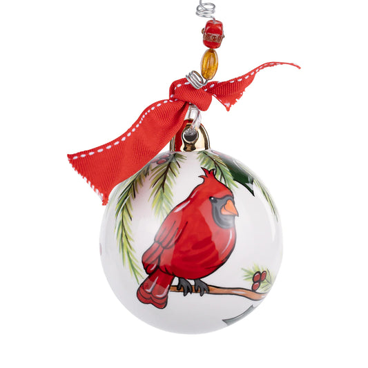 Merry Christmas Red Bird & Branches Ornament
