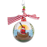 Santa Christmas at the Lake Ornament