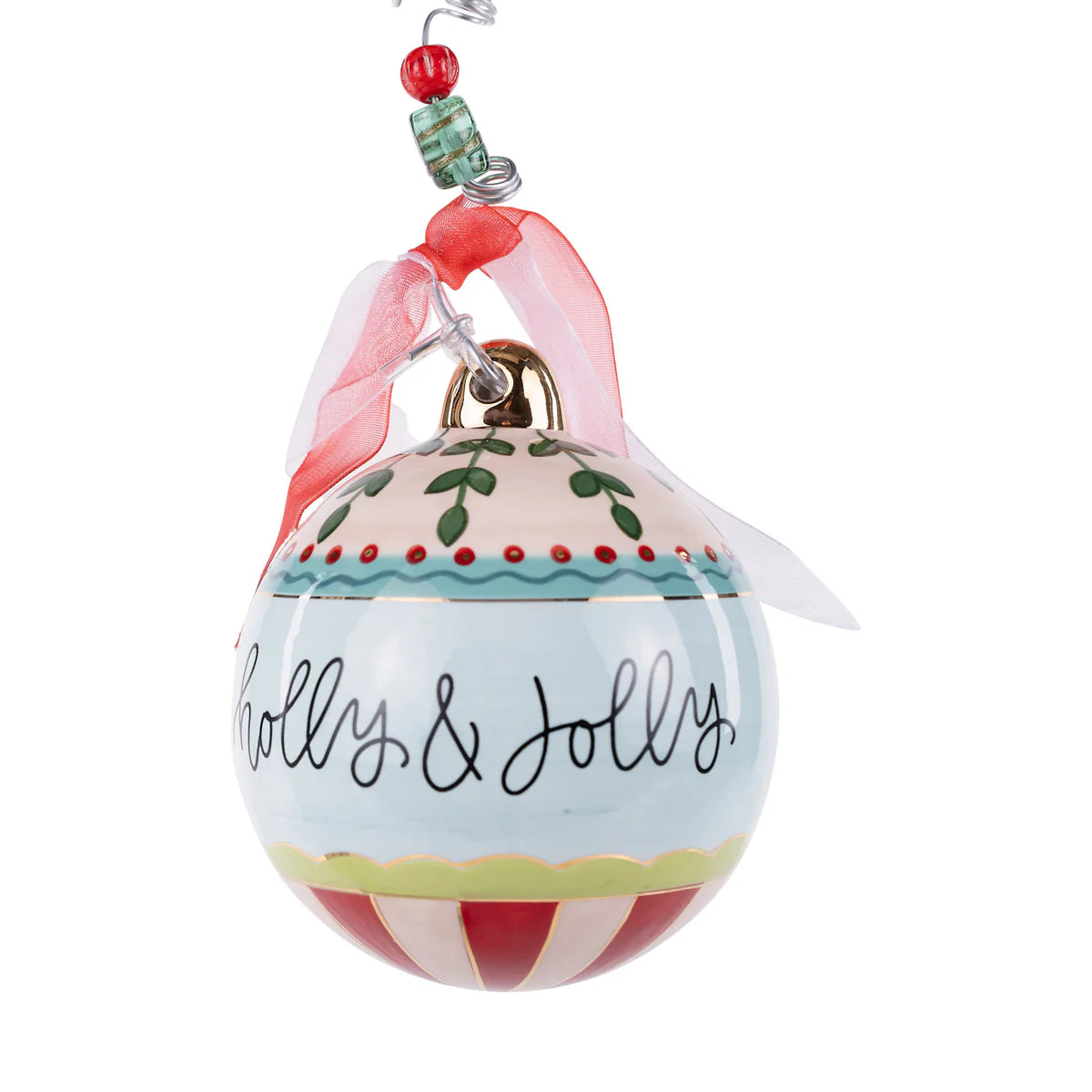 Holly & Jolly Ceramic Ornament
