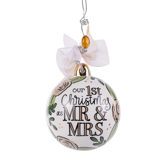 Gold Mr & Mrs 1st Christmas Ornament