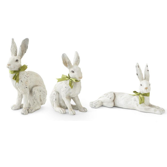 Garden Rabbit with Green Bow