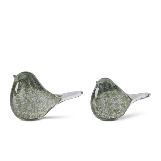 Green Speckled Glass Bird