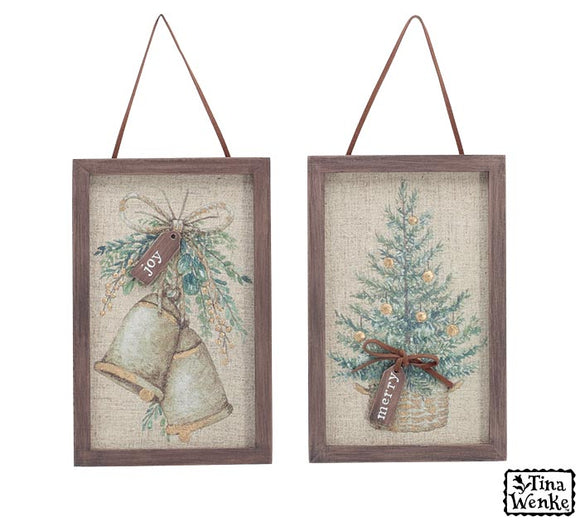 Wooden Framed Canvas Ornaments