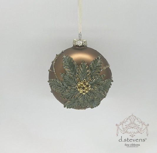 Poinsettia Glass Ornament