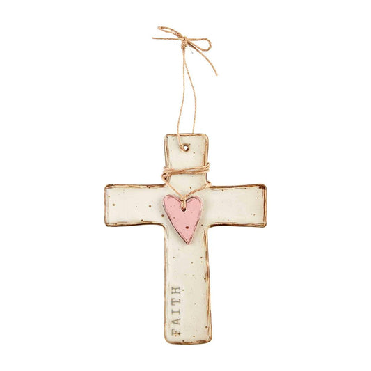 Hanging Stoneware Cross