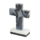 Marble Cross with Wood Base