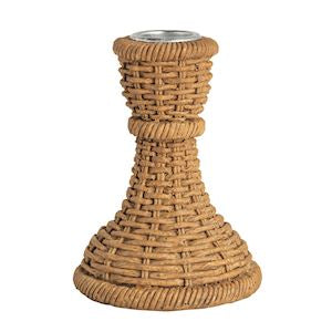 Woven Resin Taper Candle Holder