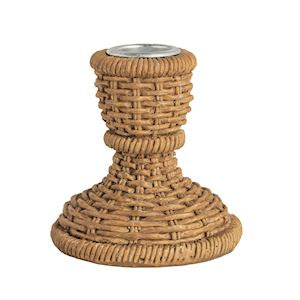 Woven Resin Taper Candle Holder