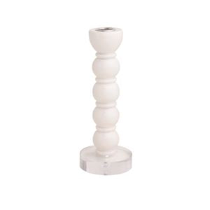 White Bauble Taper Candle Holder
