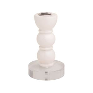 White Bauble Taper Candle Holder