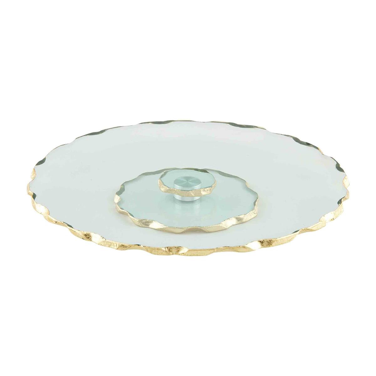 Gold Edge Glass Lazy Susan