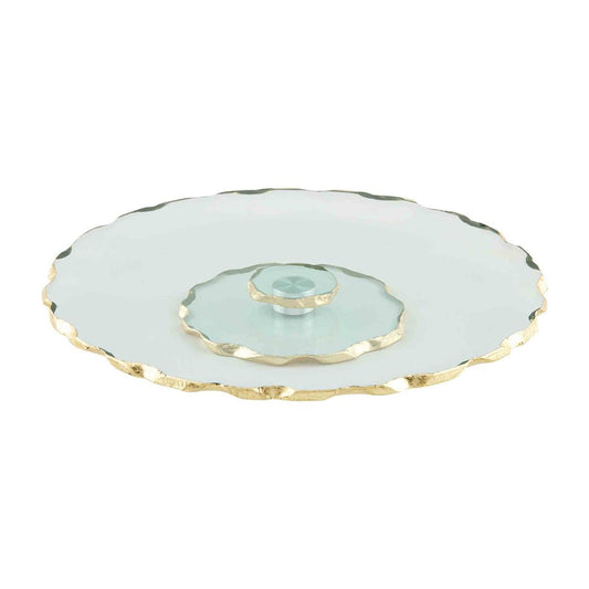 Gold Edge Glass Lazy Susan