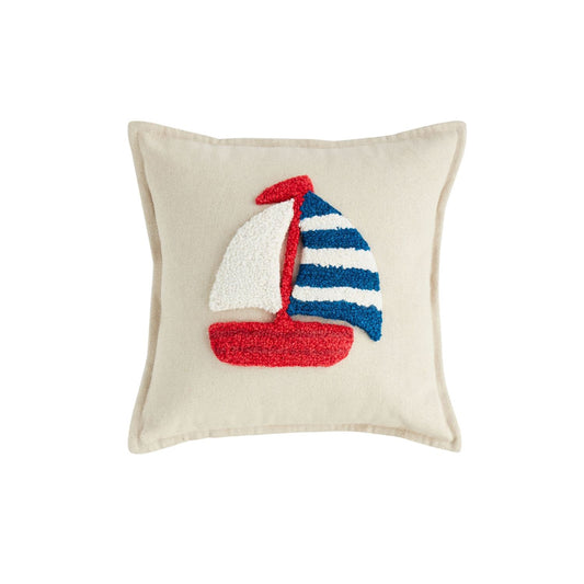Sailboat Tufted Icon Pillow