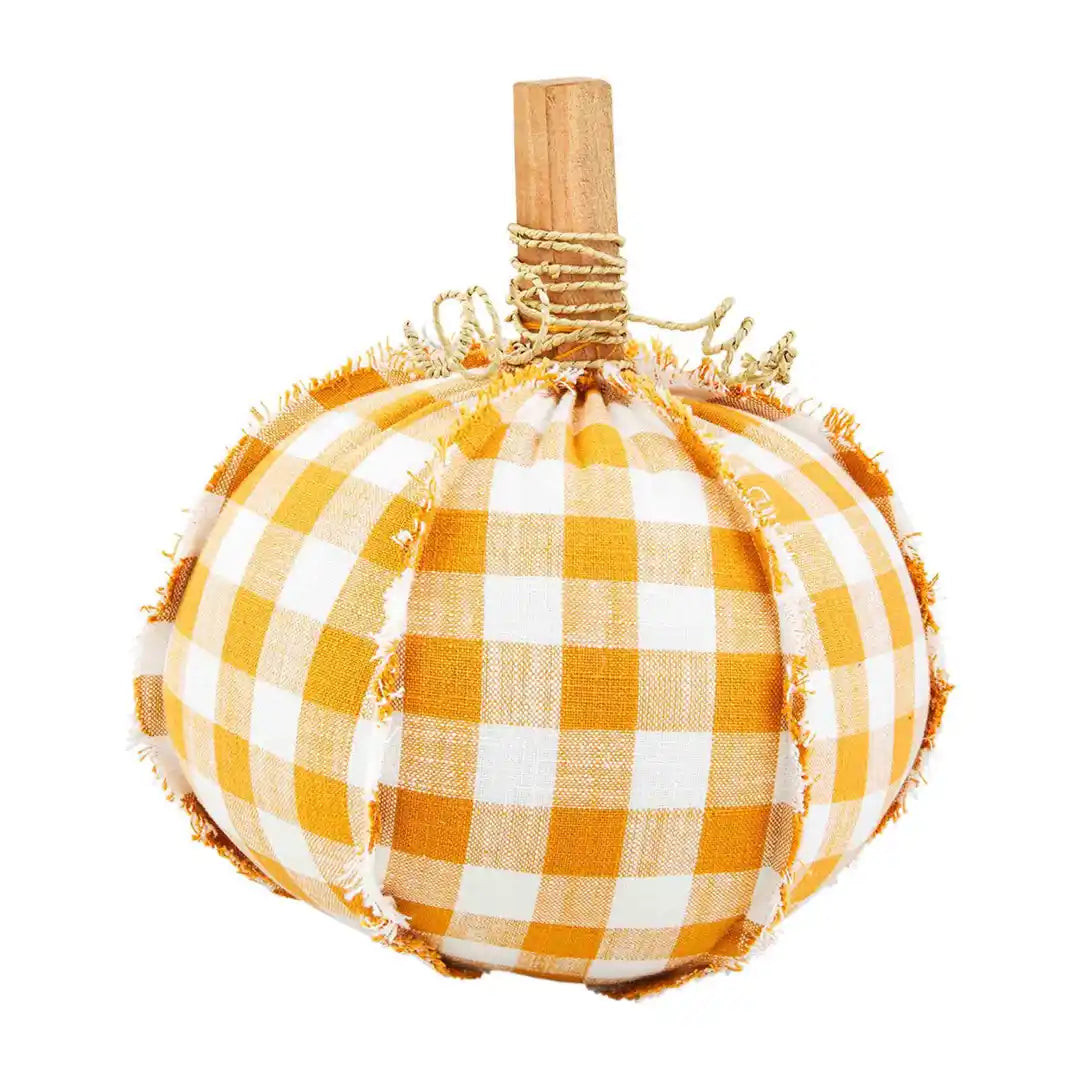 GINGHAM PUMPKIN SITTER - 3 Colors/Sizes