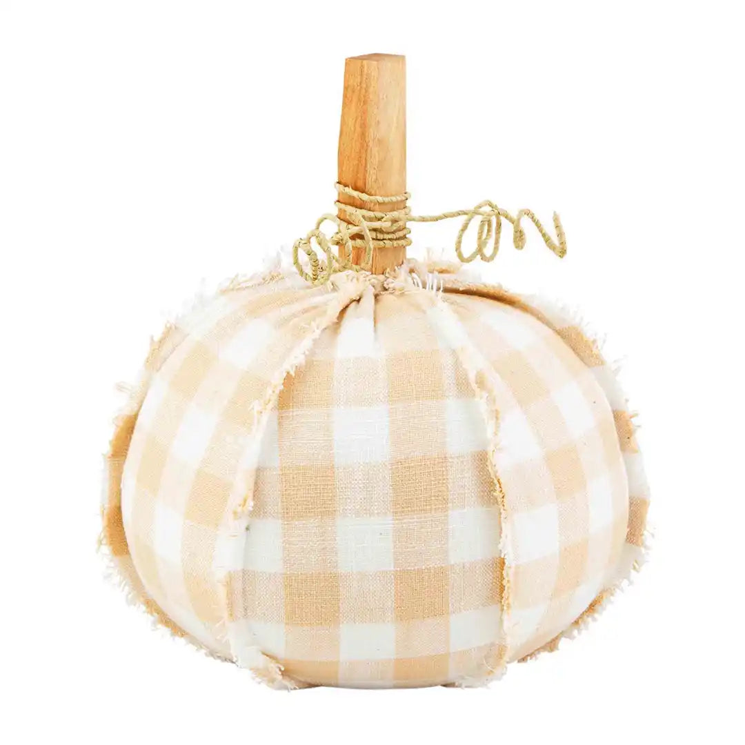 GINGHAM PUMPKIN SITTER - 3 Colors/Sizes