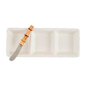 Stoneware Triple Tidbit Set with Server