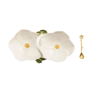 Magnolia Double Tidbit Set with Server