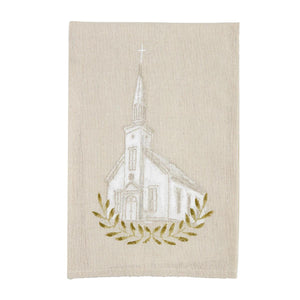 Cross or Church Painted Tea Towel