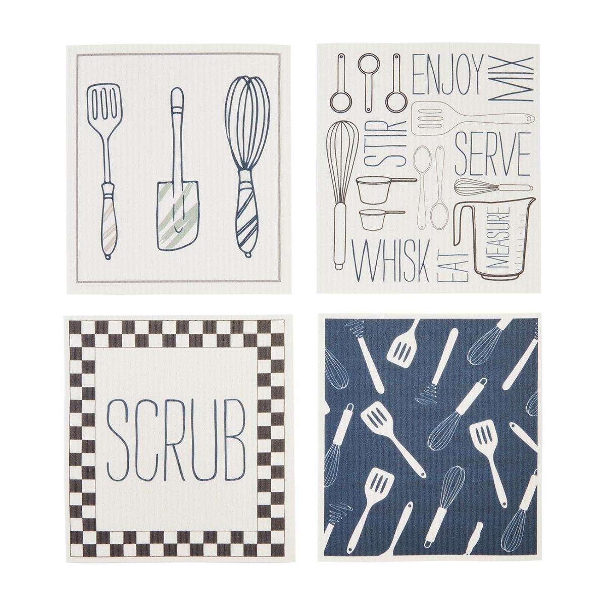 Bistro Dishcloths (Four Assorted Styles)