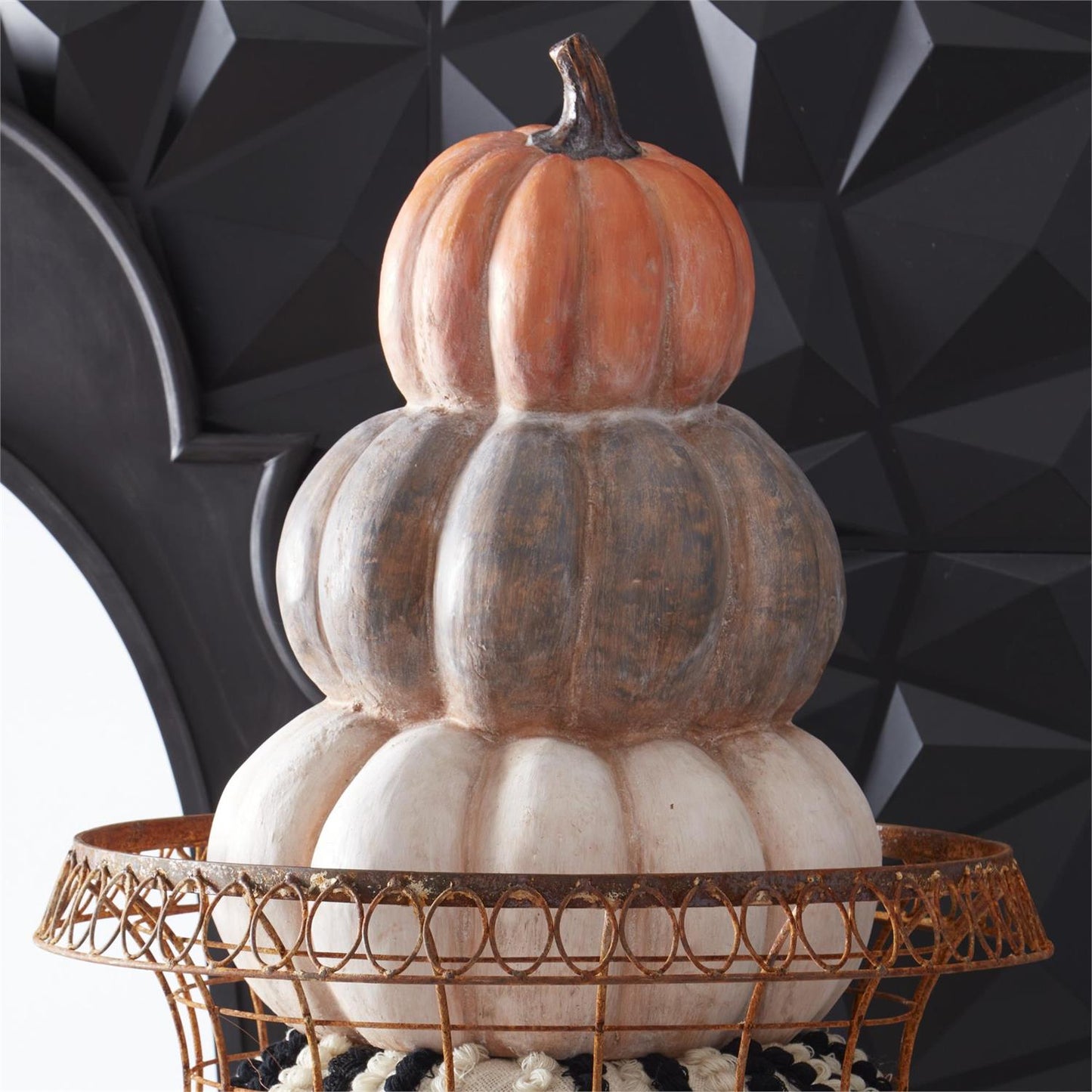 Orange, Brown and Green Pumpkin Stack