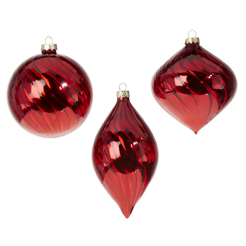 Blown Red Glass Ornaments