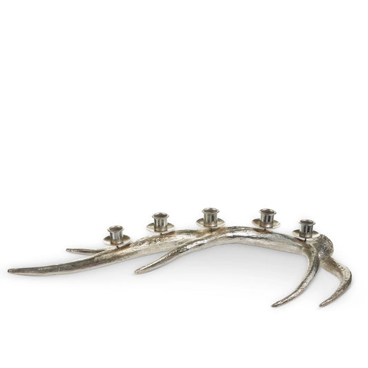 Pewter Finish Antler Candelabra