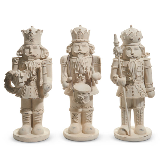 Distressed Whitewashed Nutcracker