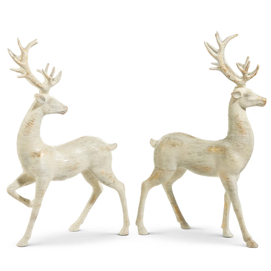 White Deer with Gold Accents