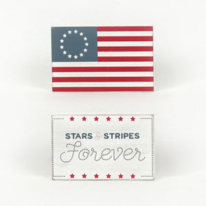 Flag - Stars and Stripes Forever Reversible Wood Block