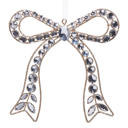 Clear Jeweled Bow Ornament