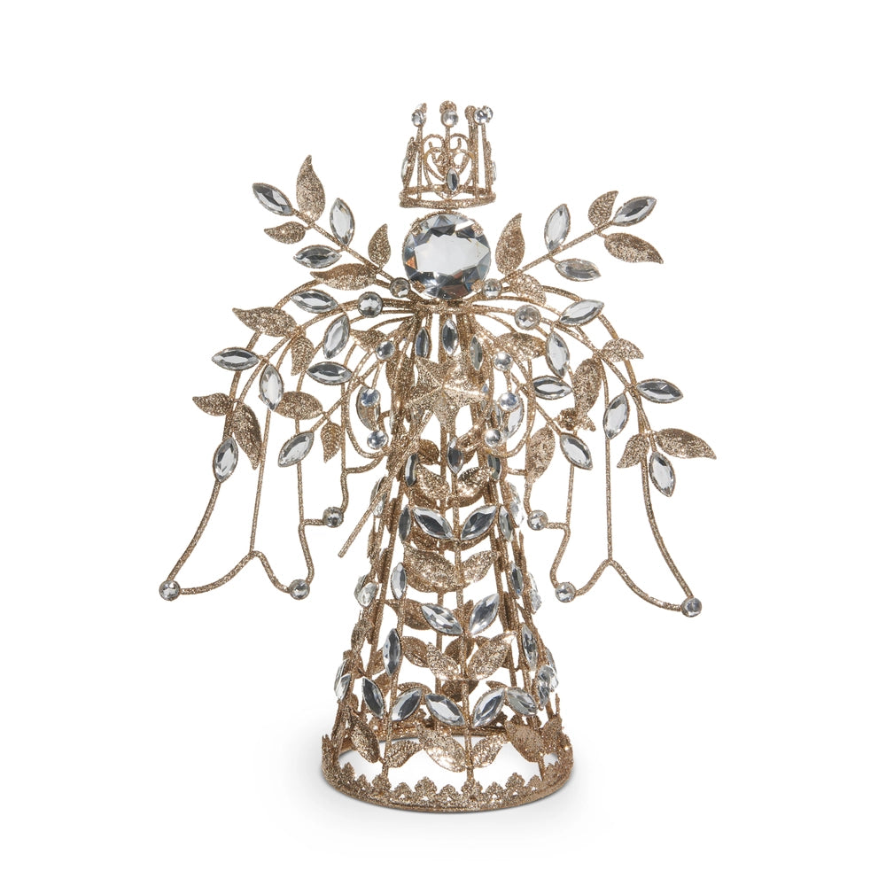 Champagne and Clear Jeweled Angel Tree Topper