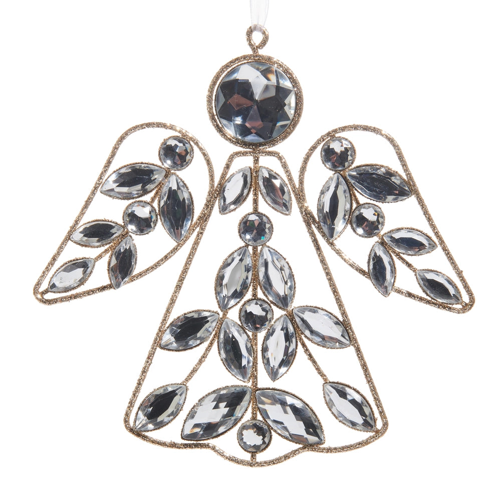 Clear Jeweled Angel Ornament