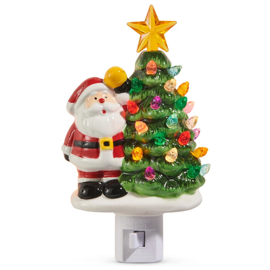 Santa with Tree Night Light