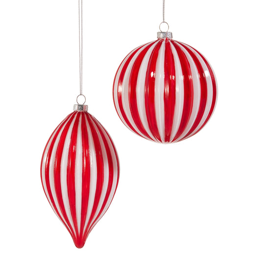 Red and White Striped Ornament