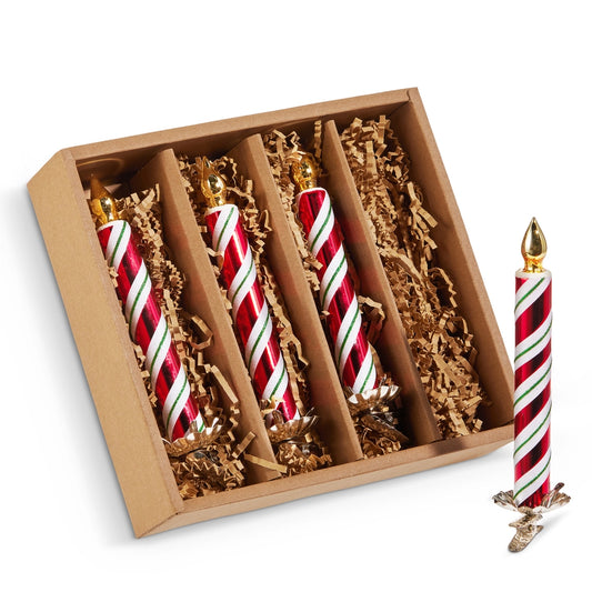 Box of Red White Clip-On Candle Ornaments