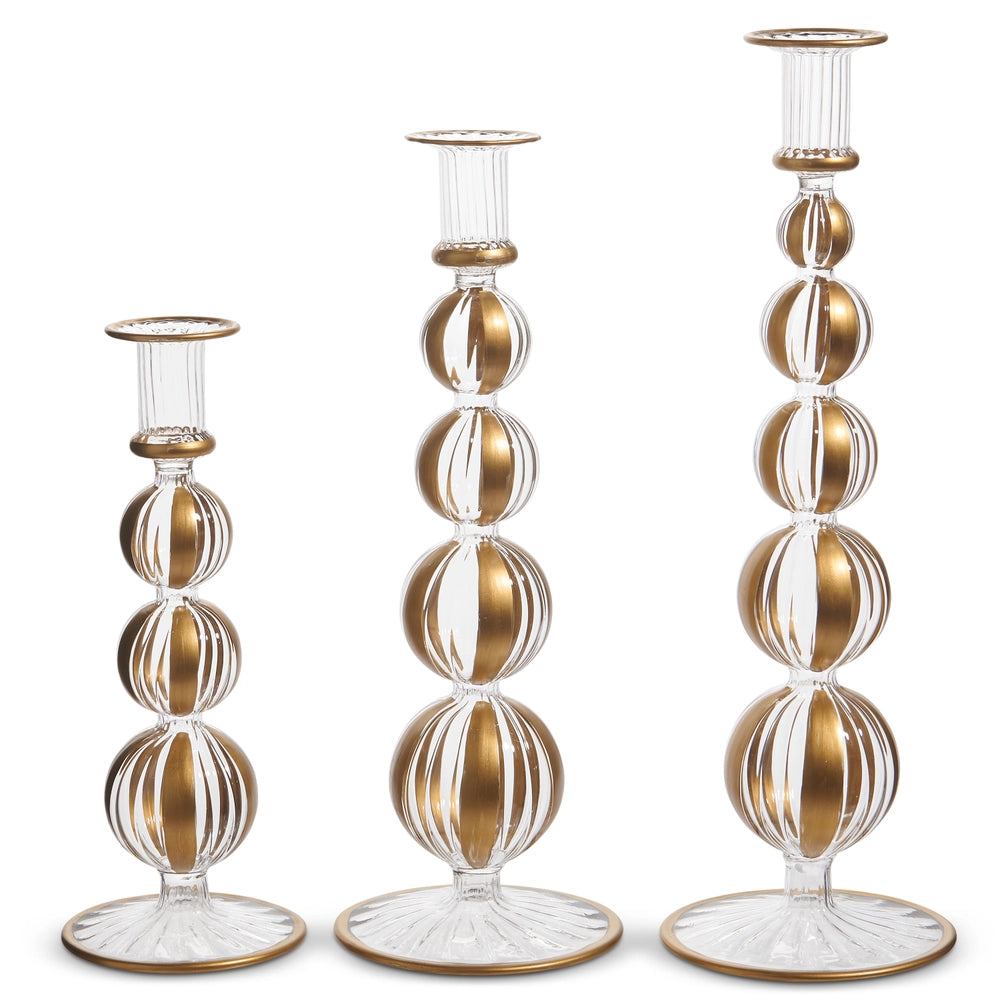 Gold Striped Candlestick