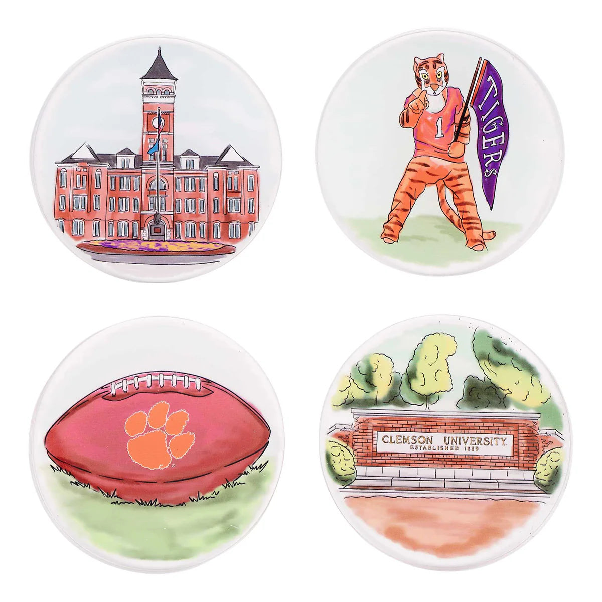 Clemson Icon Coaster Set of 4