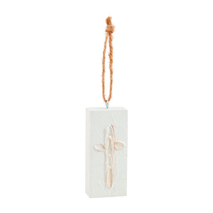 White Cross Christmas Ornament