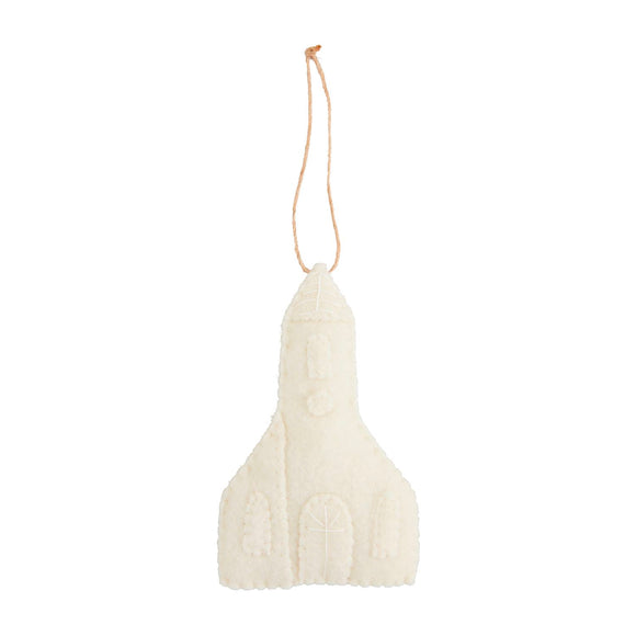 Church White Felt Ornament