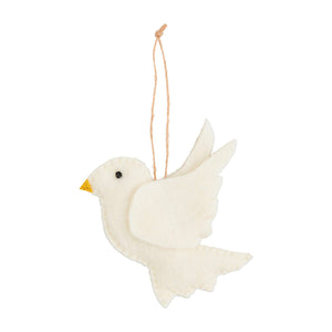 Dove White Felt Ornament