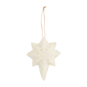 Start White Felt Ornament