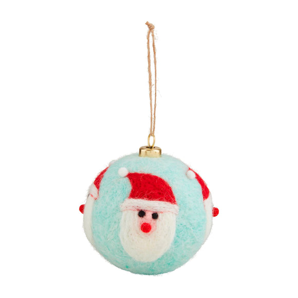 Santa Wool Ball Ornament