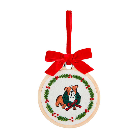 Bulldog Pet Hoop Ornament